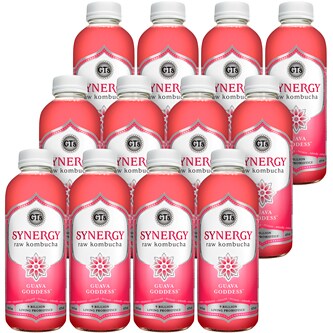 GT's Organic and Raw Kombucha, Guava Goddess, Glass Bottles