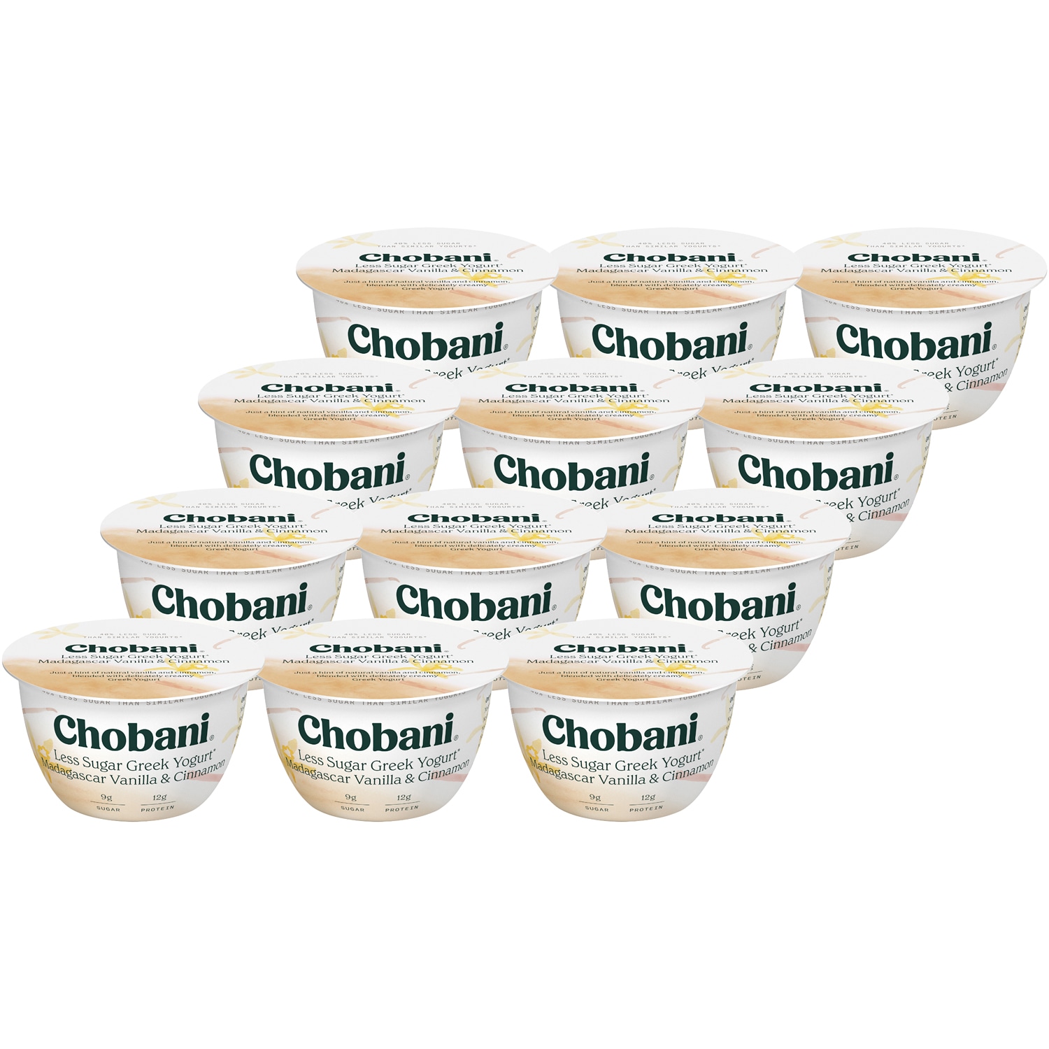 Chobani Less Sugar Greek Yogurt, Madagascar Vanilla & Cinnamon