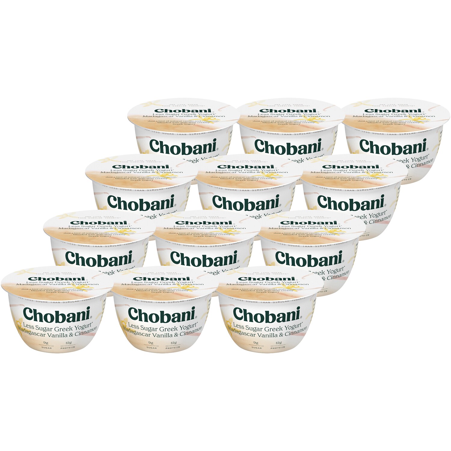 Chobani Less Sugar Greek Yogurt, Madagascar Vanilla & Cinnamon
