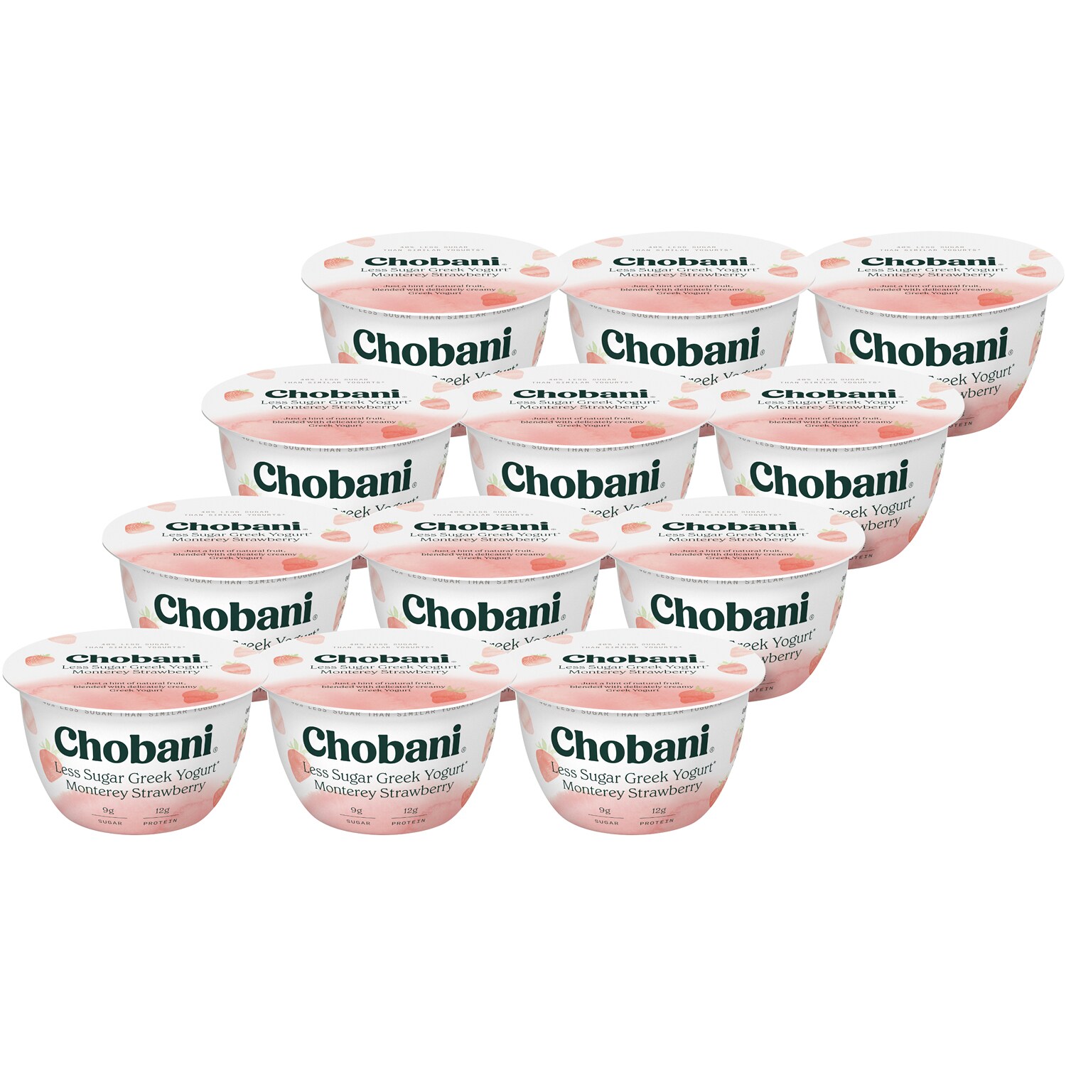 Chobani Less Sugar Greek Yogurt, Monterey Strawberry