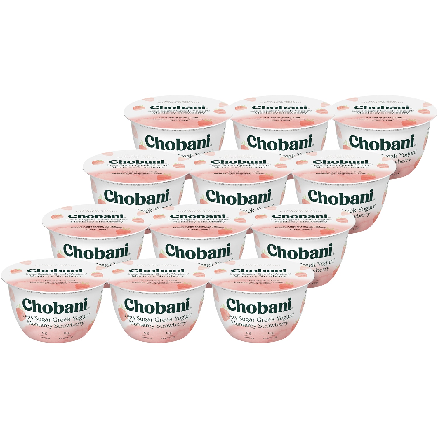 Chobani Less Sugar Greek Yogurt, Monterey Strawberry