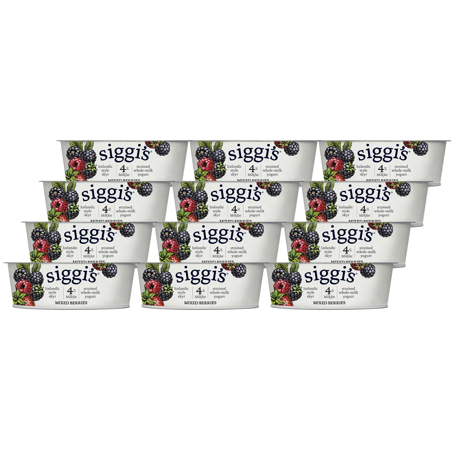 Siggi's Skyr Icelandic-Style Strained 4% Whole Milk Yogurt, Mixed Berries
