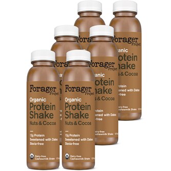 Forager Organic Protein Plant Shake, Nuts & Chocolate, Plastic Bottles
