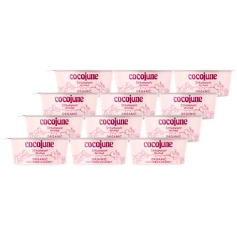 Cocojune Organic Cultured Coconut Yogurt, Strawberry Rhubarb