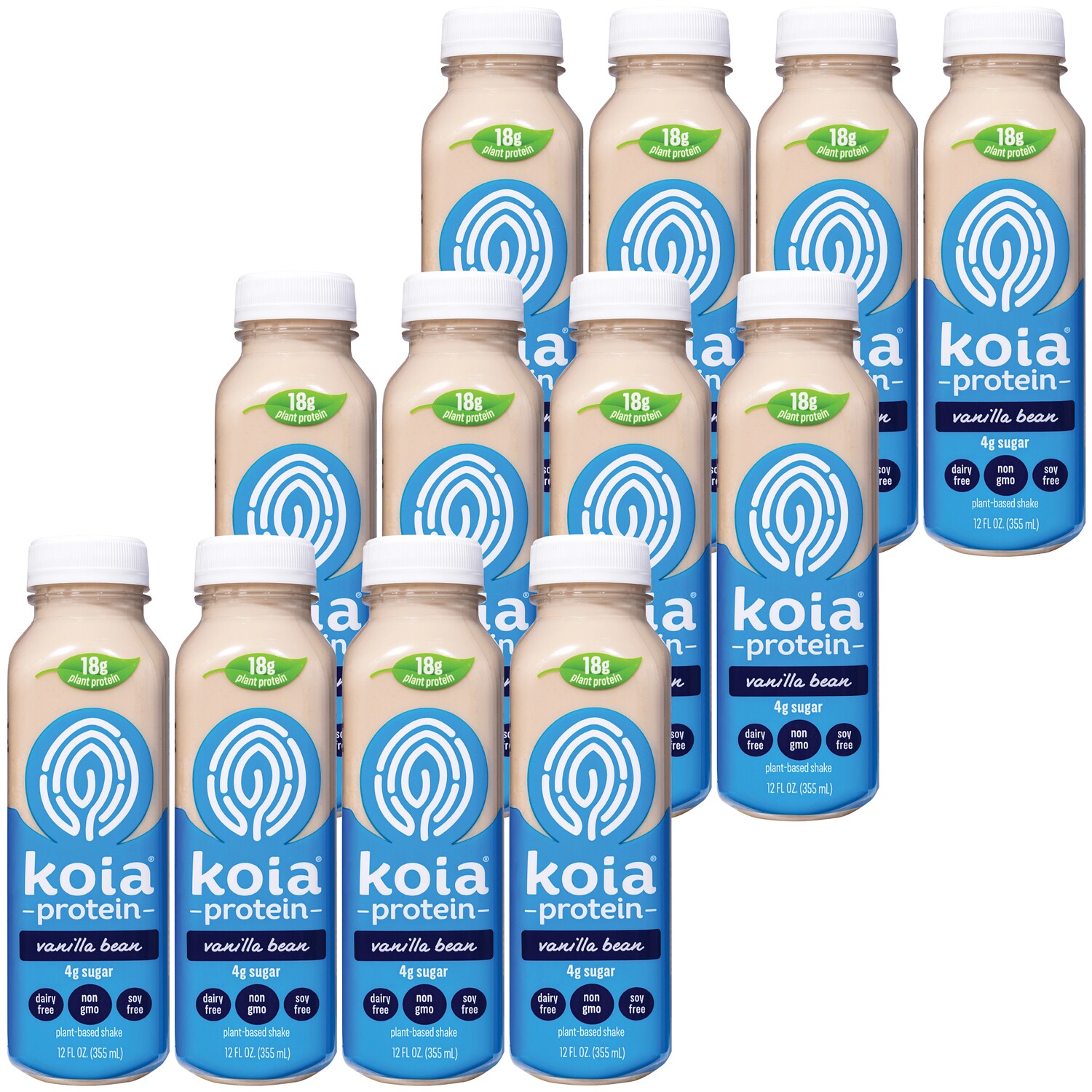 Koia Plant-Based Protein Shake, Vanilla Bean, Plastic Bottles