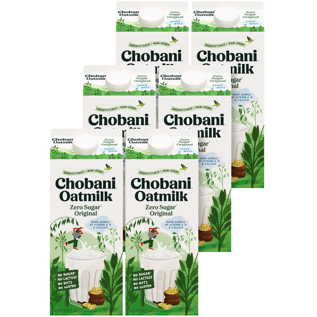 Chobani Zero Sugar Oatmilk, Plain, Cartons