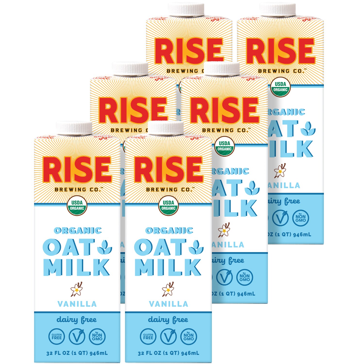 RISE Brewing Co. Organic Oat Milk, Vanilla, Cartons