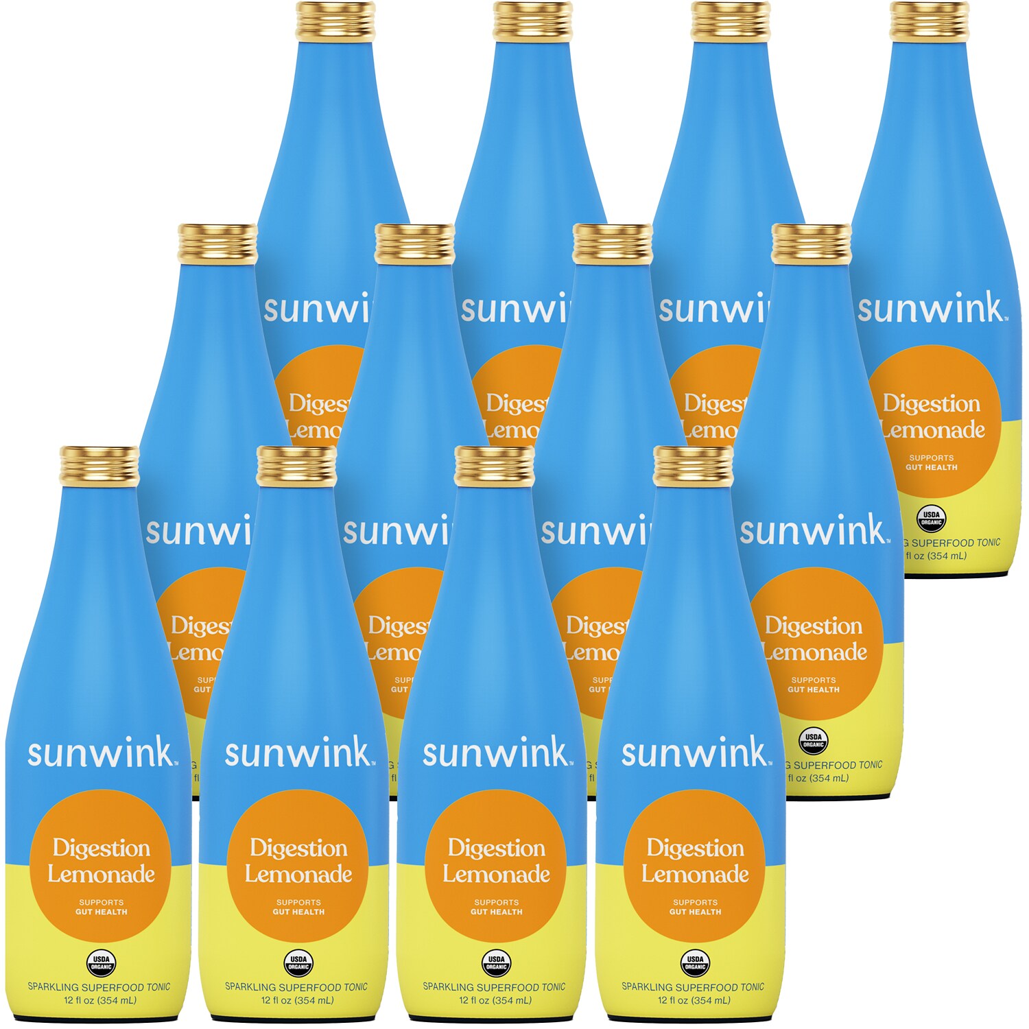 Sunwink Sparkling Tonic, Digestion Lemon, Glass Bottles