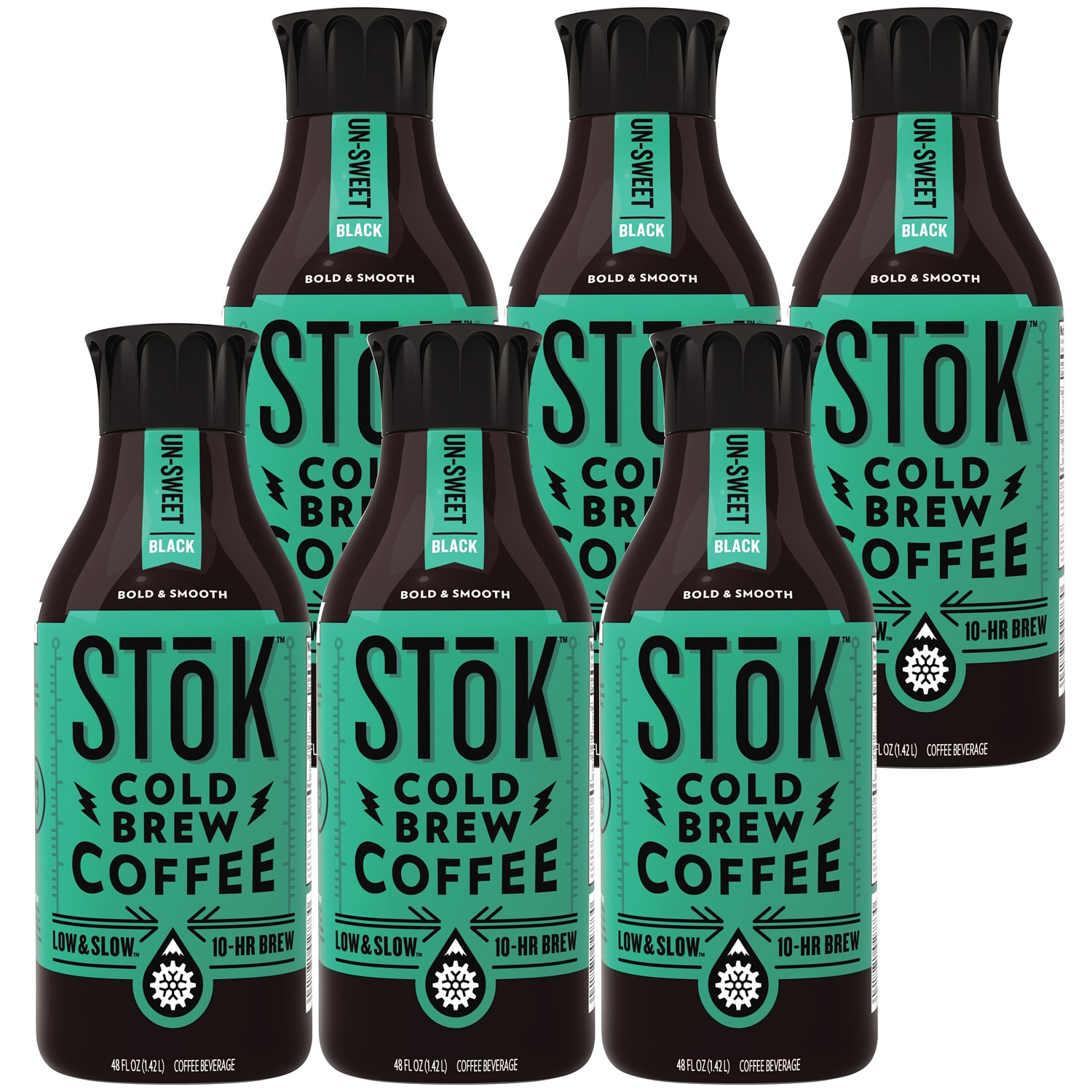 SToK Cold Brew Coffee, Un-Sweet Black, Plastic Bottles