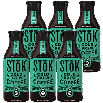 SToK Cold Brew Coffee, Un-Sweet Black, Plastic Bottles