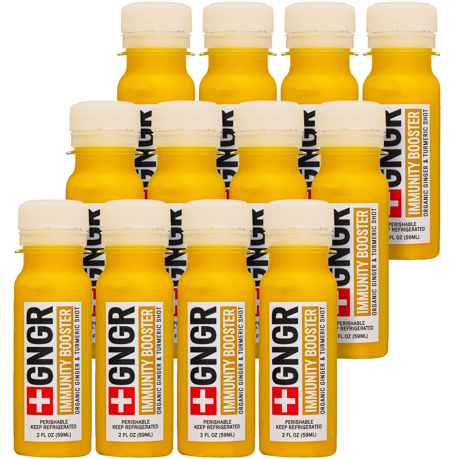 GNGR Organic Immunity Booster Shot, Ginger & Turmeric, Plastic Bottles