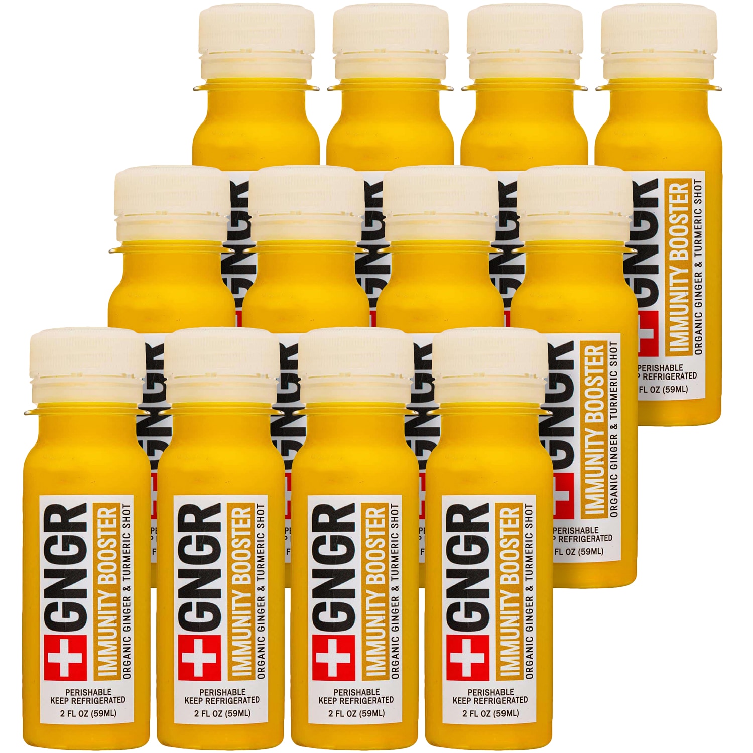 GNGR Organic Immunity Booster Shot, Ginger & Turmeric, Plastic Bottles