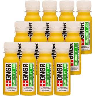 GNGR Organic Immunity Aid Shot, Ginger & Lemon, Plastic Bottles