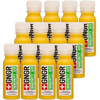 GNGR Organic Immunity Aid Shot, Ginger & Lemon, Plastic Bottles