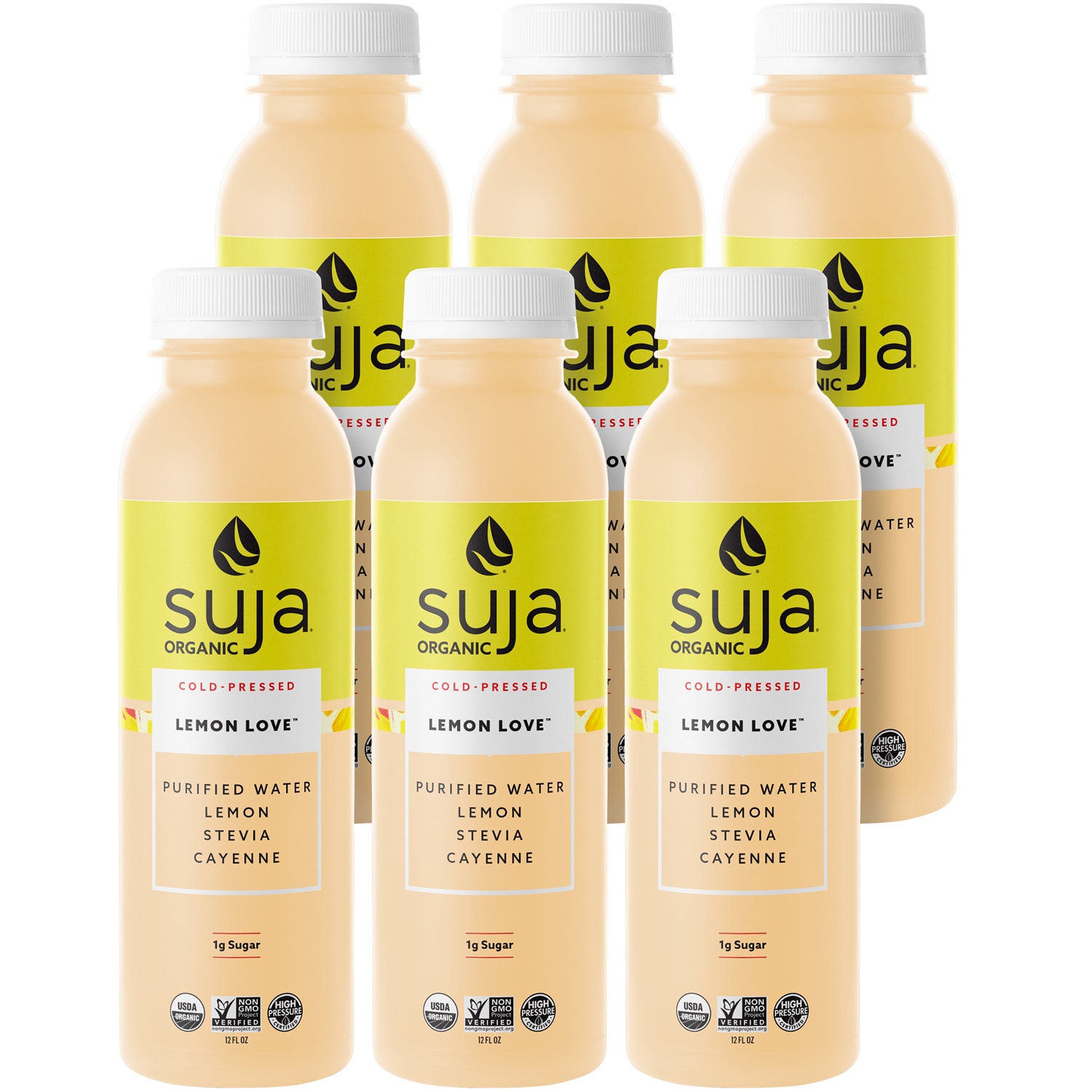 Suja Organic Cold Pressed Juice, Lemon Love, Plastic Bottles