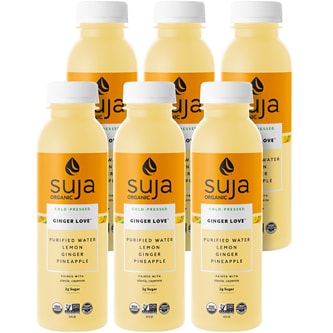 Suja Organic Cold Pressed Juice, Ginger Love, Plastic Bottles