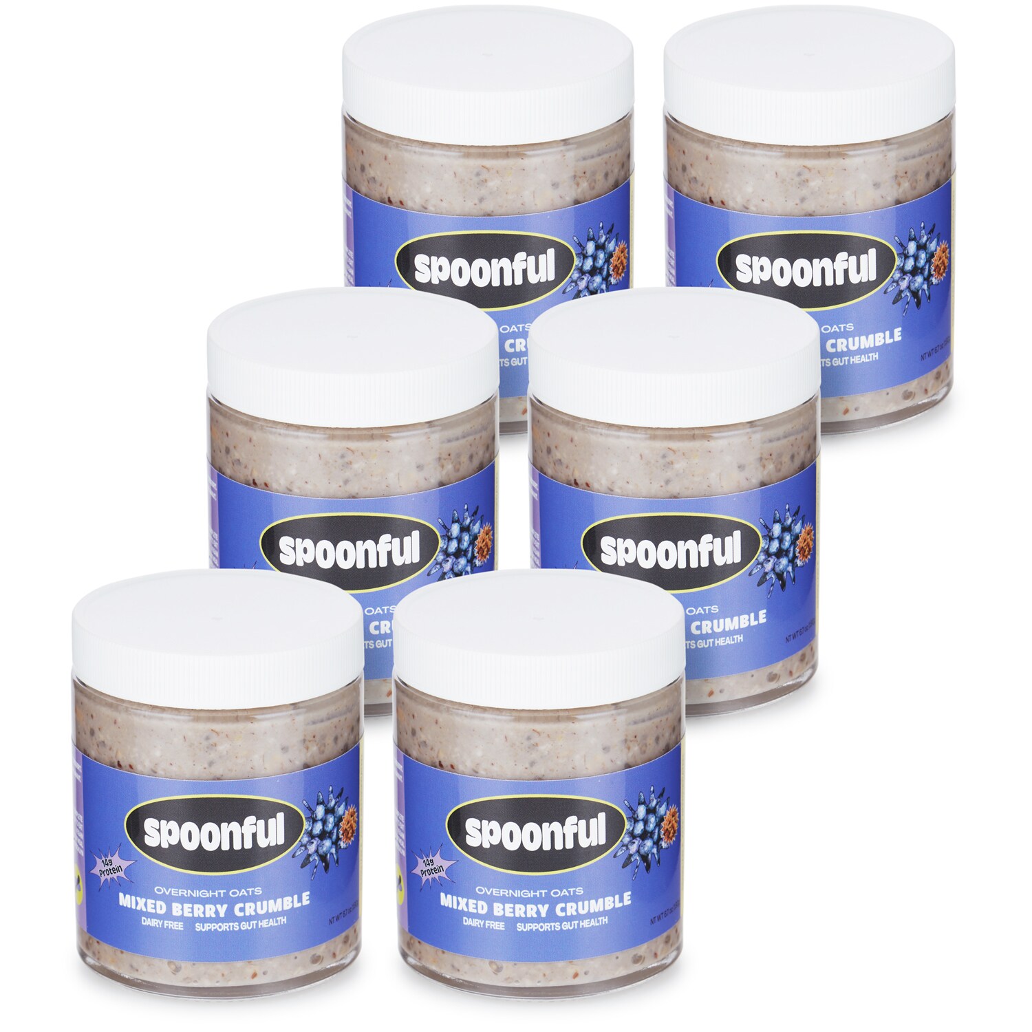 Spoonful Ready-to-Eat Protein Oatmeal, Mixed Berry Crumble