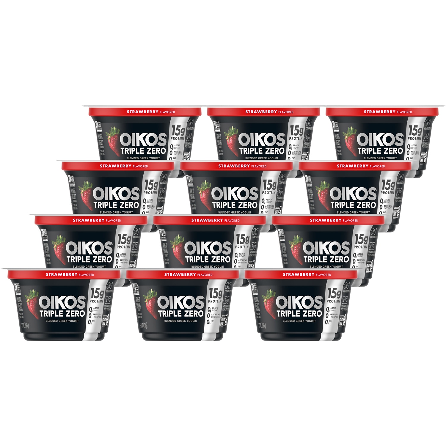 Oikos Triple Zero Greek Nonfat Yogurt, Strawberry