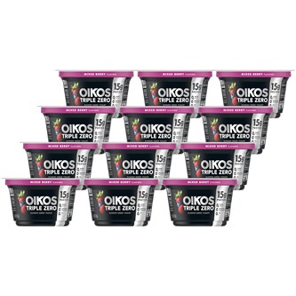 Oikos Triple Zero Greek Nonfat Yogurt, Mixed Berry