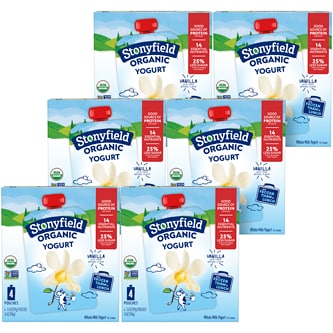 Stonyfield Organic Whole Milk Yogurt Pouches, Vanilla