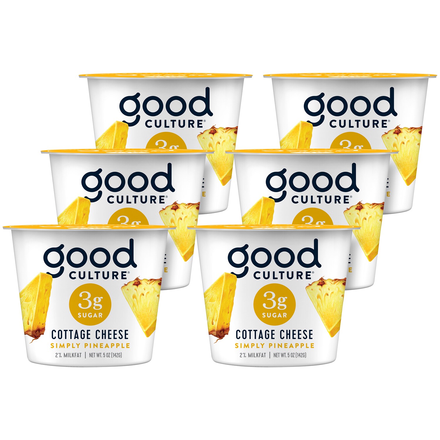 Good Culture 3g Sugar Cottage Cheese, Pineapple 6ct FreshDirect