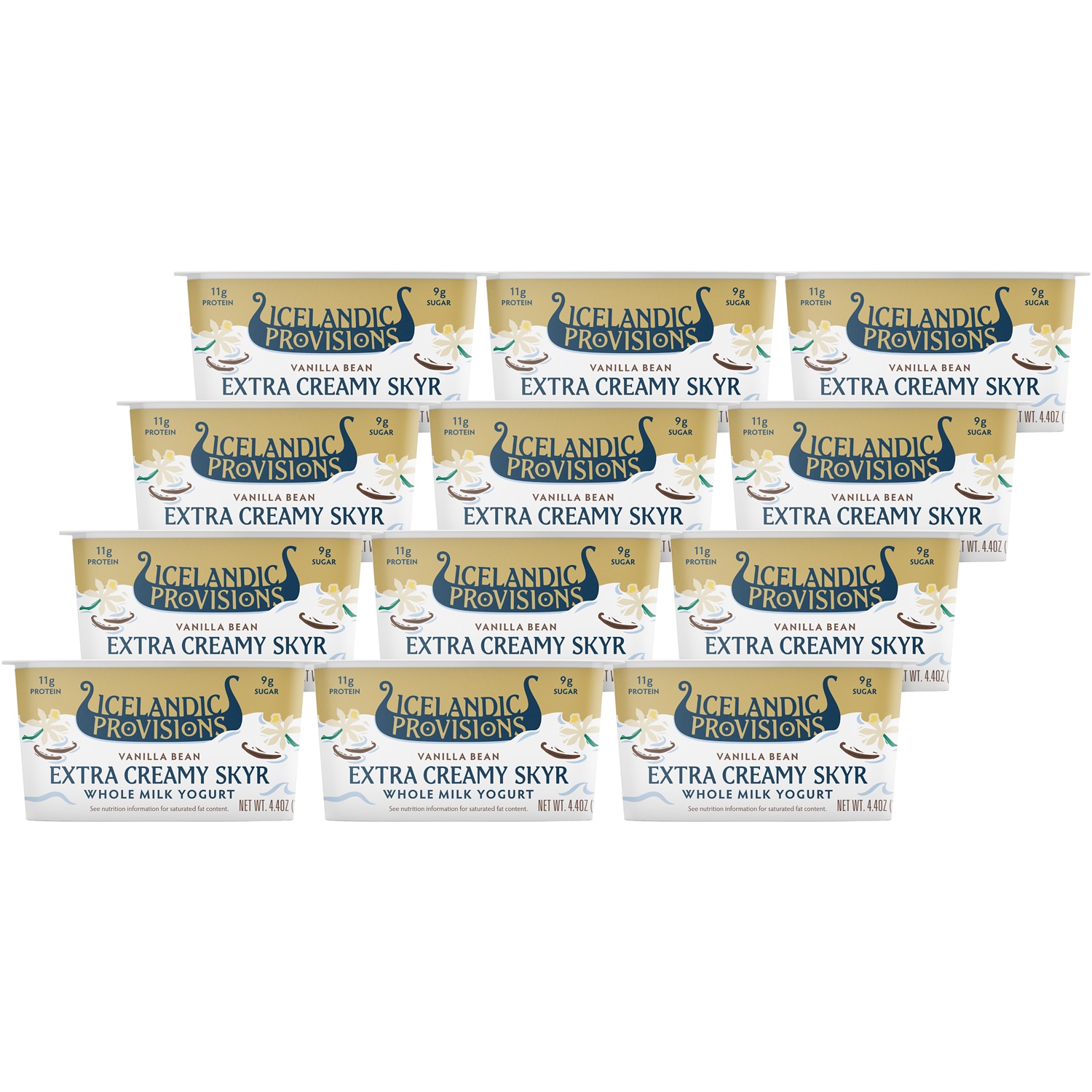 Icelandic Provisions Extra Creamy Skyr Whole Milk Yogurt, Vanilla Bean