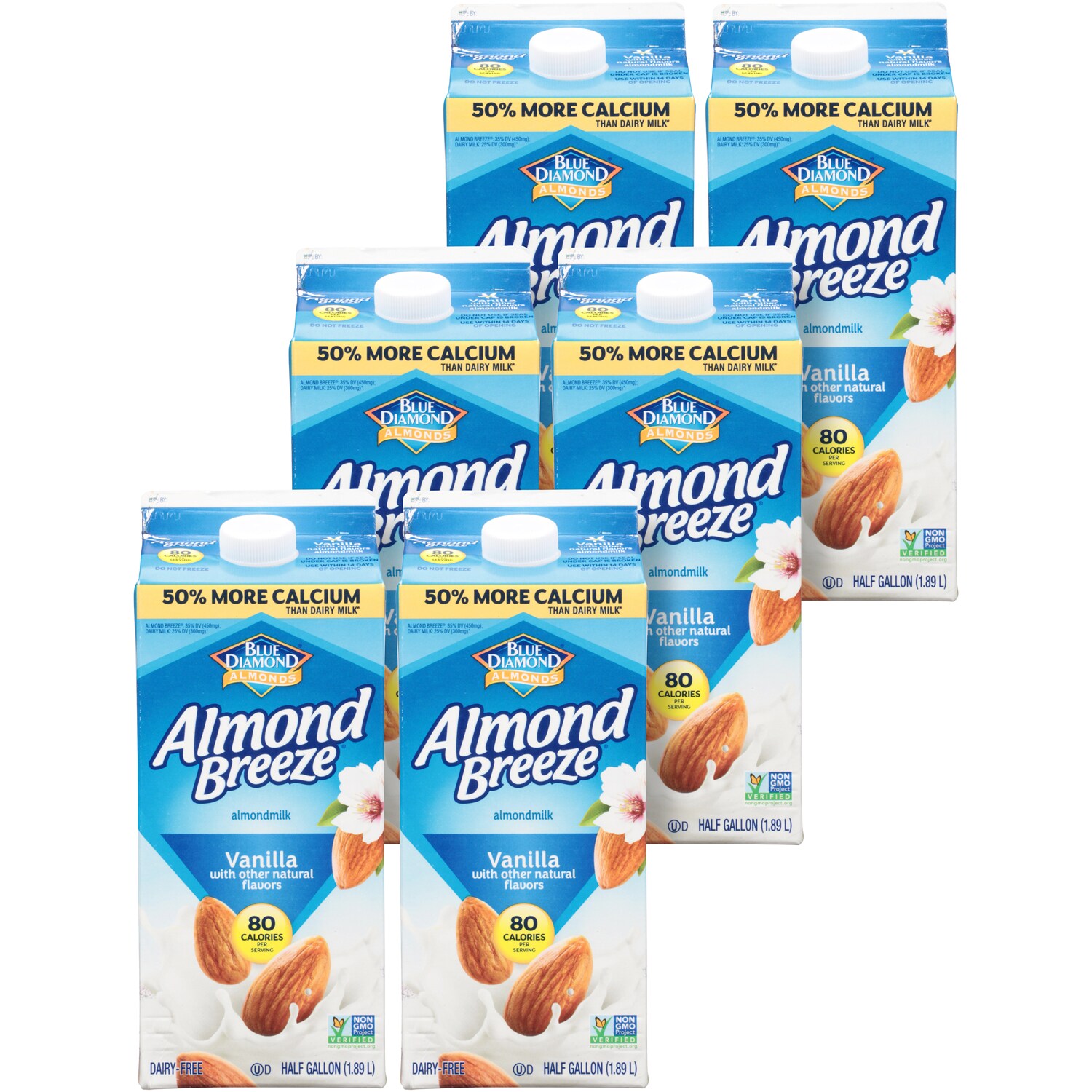 Blue Diamond Almond Breeze Almond Milk, Vanilla, Cartons