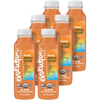 Evolution Fresh Cold-Pressed Organic Juice Blend, Tropical Passion, Plastic Bottles