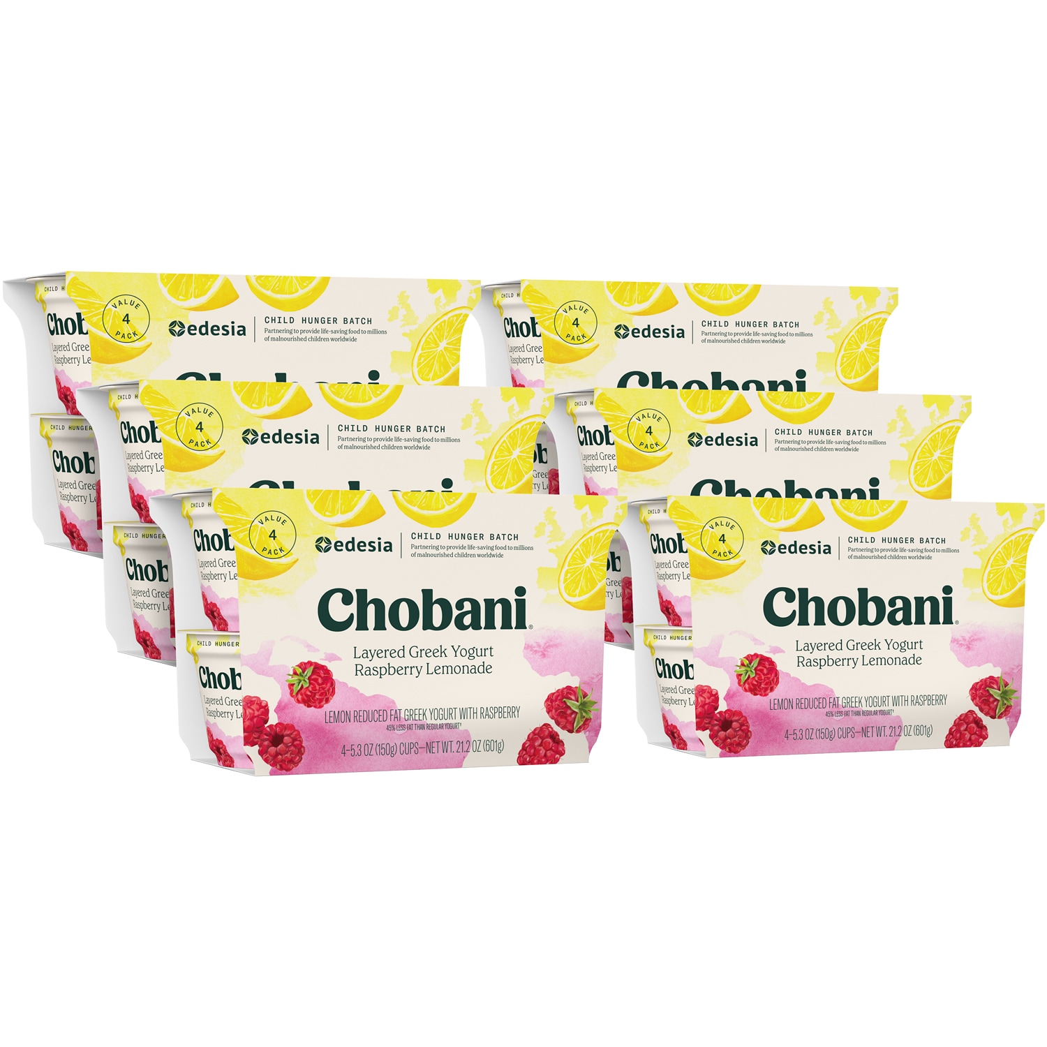 Chobani Reduced Fat Layered Greek Yogurt, Raspberry Lemonade