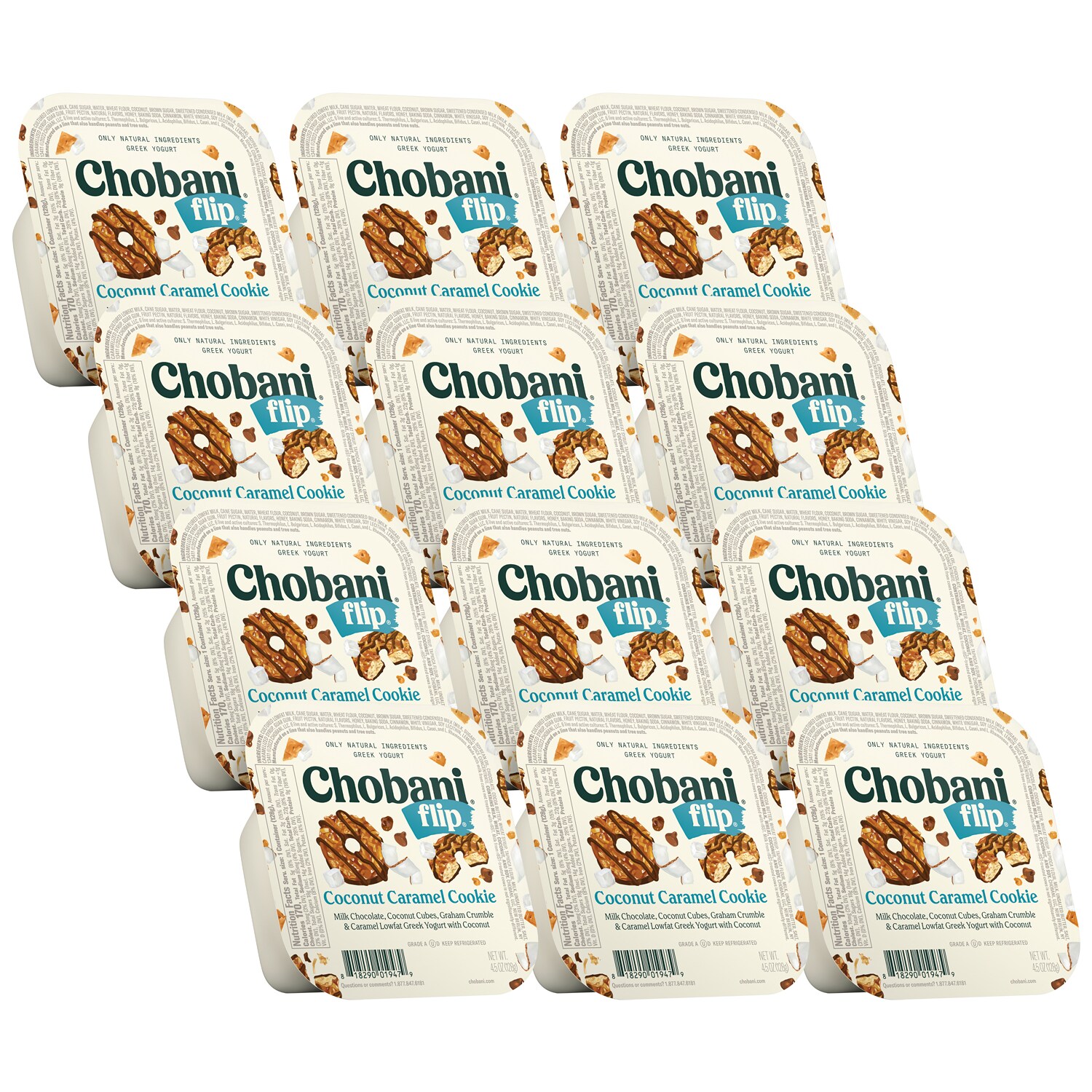 Chobani Flip Low-Fat Greek Yogurt, Coconut Caramel Cookie