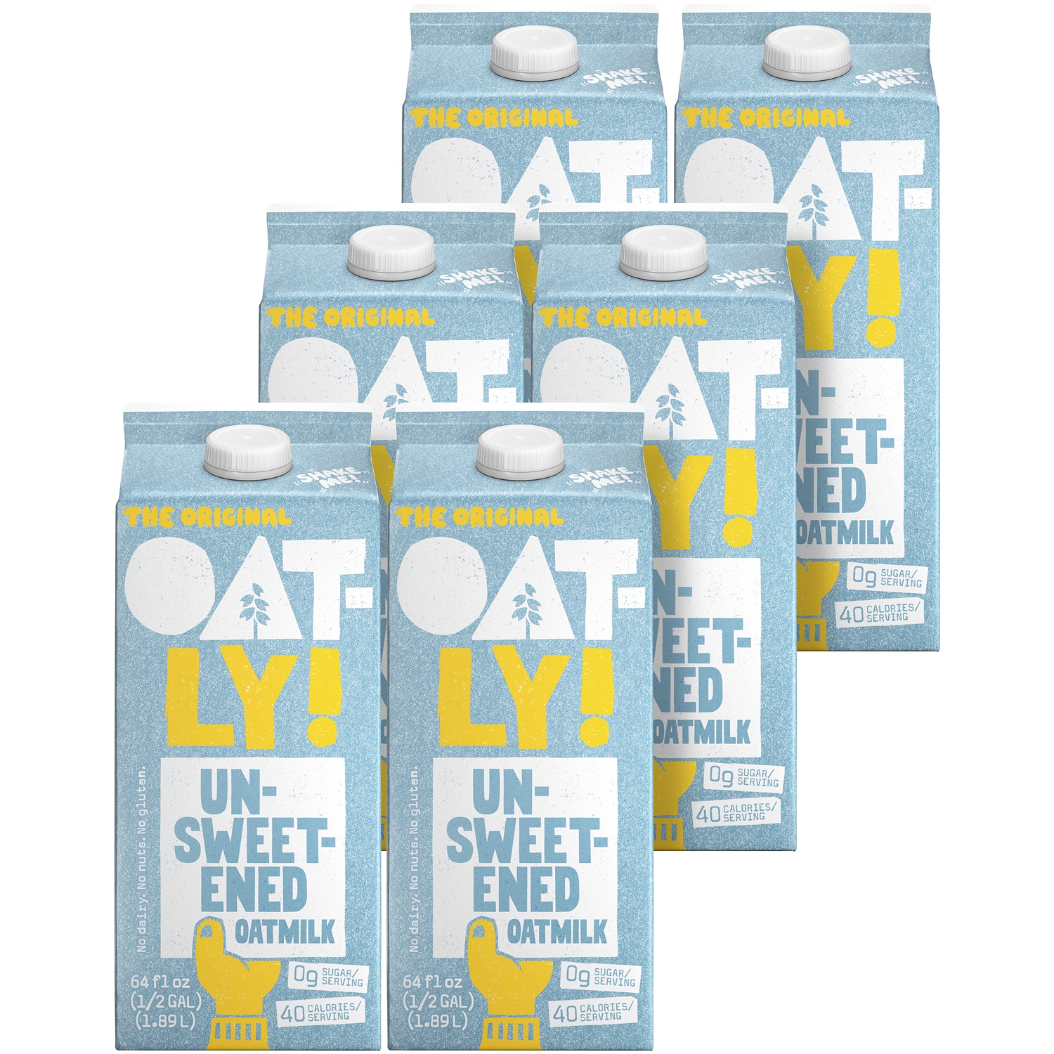 Oatly Oatmilk, Unsweetened, Cartons