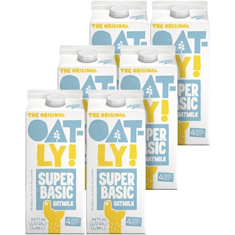 Oatly Oatmilk, Super Basic, Cartons