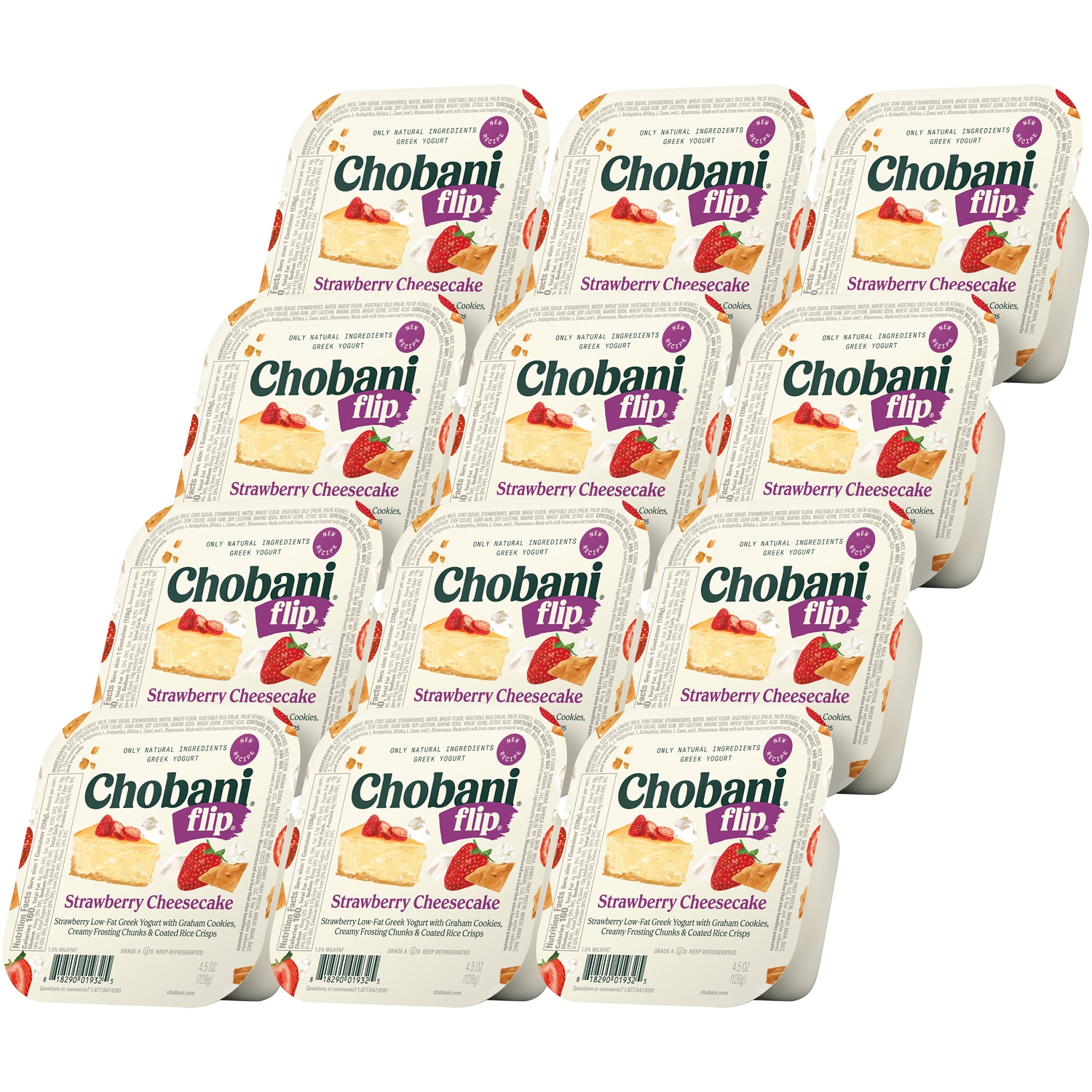 Chobani Flip Low-Fat Greek Yogurt, Strawberry Cheesecake