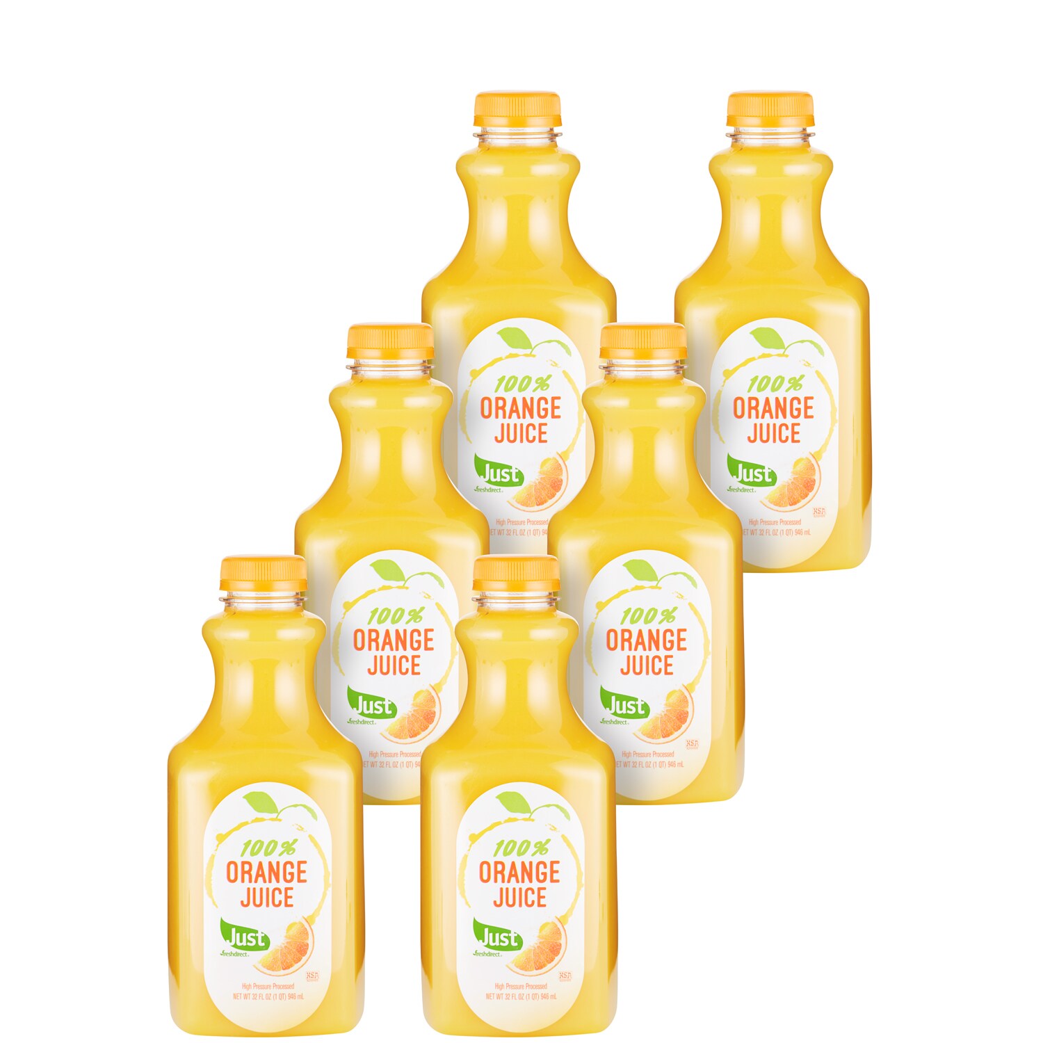 Just FreshDirect 100% Orange Juice, Plastic Bottles