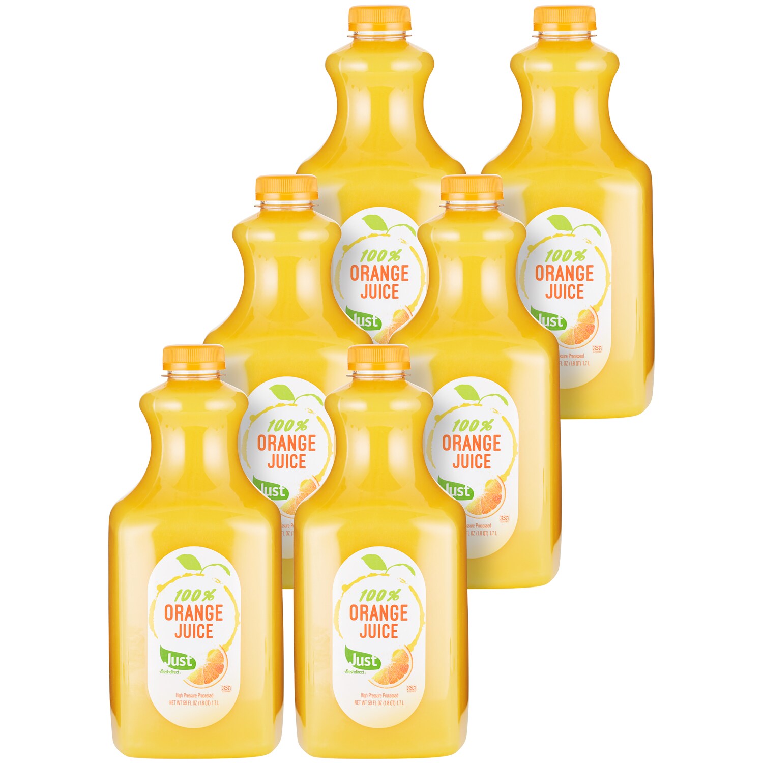 Just FreshDirect 100% Orange Juice, Plastic Bottles