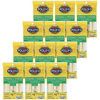 Polly-O Mozzarella String Cheese Made with 2% Milk, Case