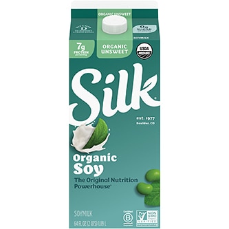 Silk Organic Soymilk, Unsweetened, Carton