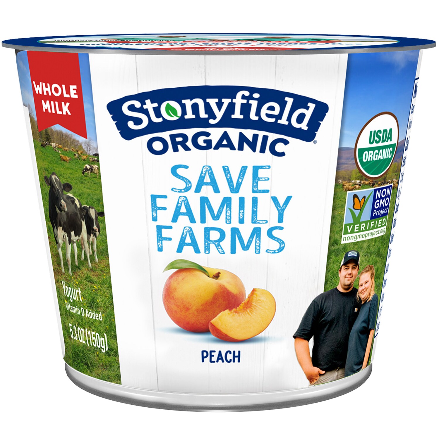 Stonyfield Organic Smooth and Creamy Whole Milk Yogurt, Peach