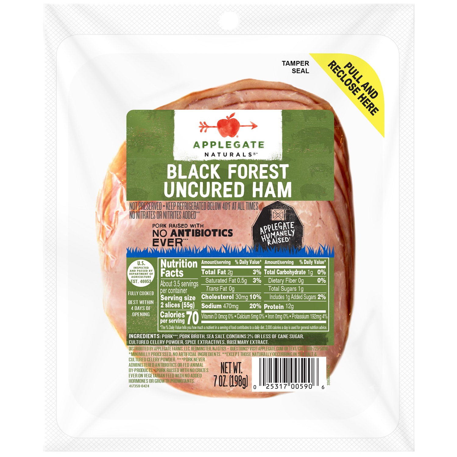 Applegate Naturals Uncured Black Forest Ham