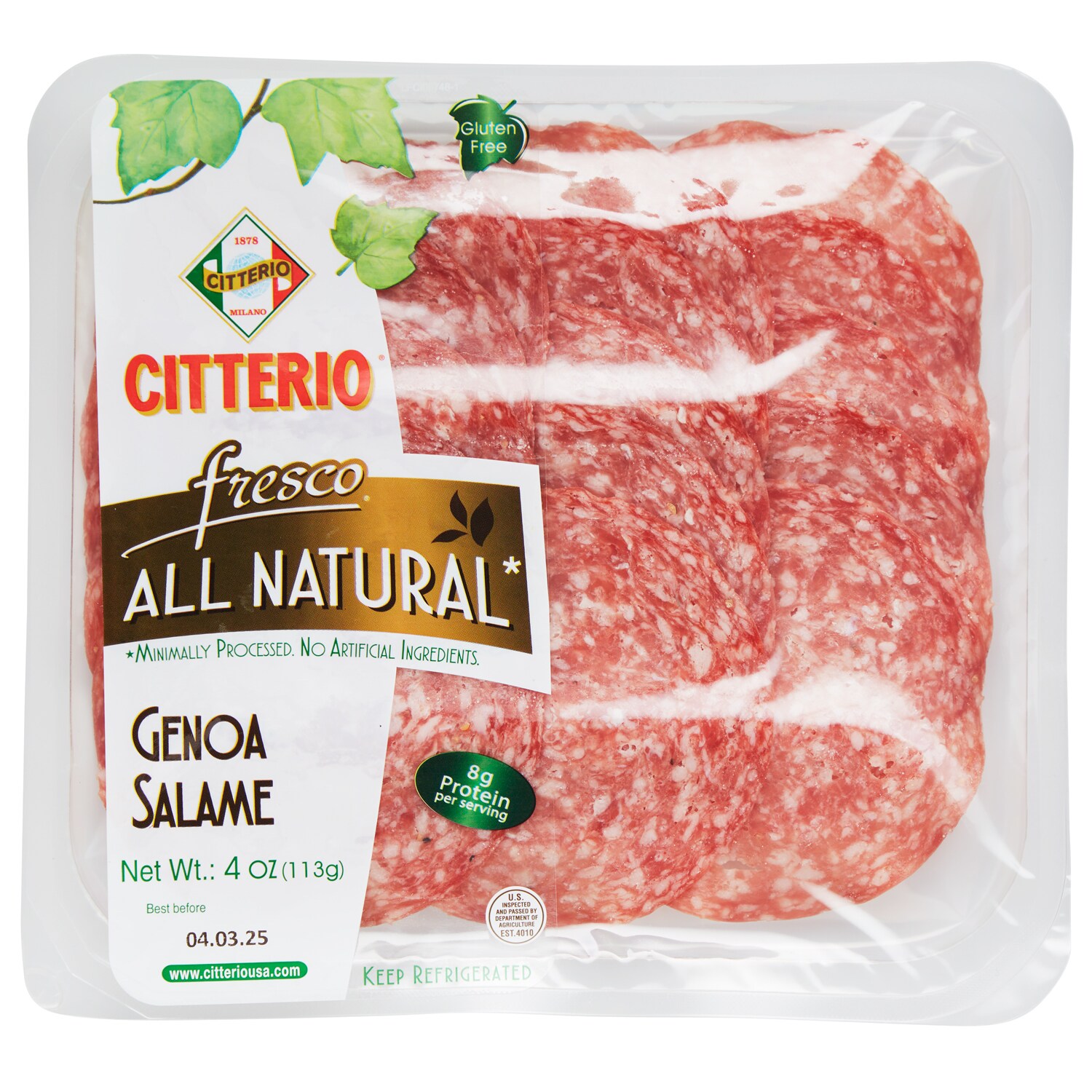 Citterio Fresco Genoa Salami in Natural Casing