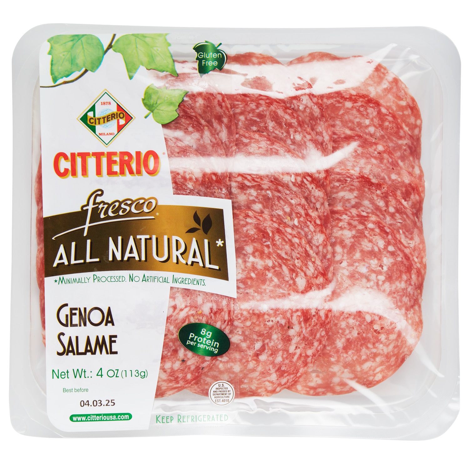 Citterio Fresco Genoa Salami in Natural Casing