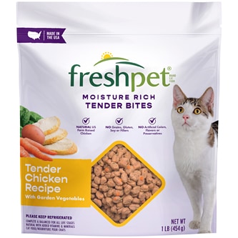 Freshpet Select Roasted Refrigerated Meals for Cats, Chicken with Carrots and Spinach Recipe