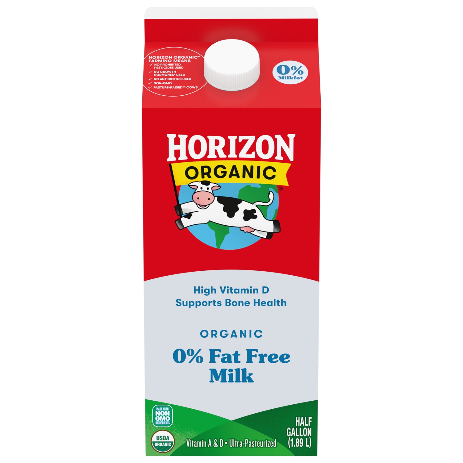 Horizon Organic Fat Free Milk, Carton