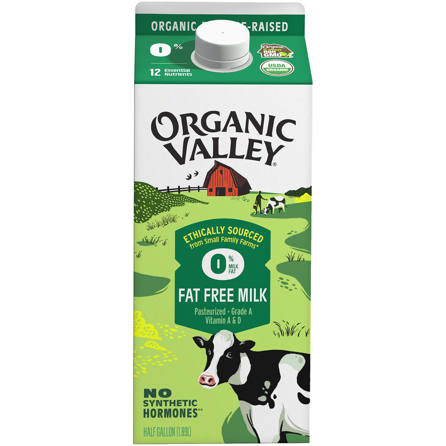 Organic Valley Nonfat Milk, Carton