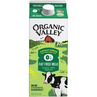 Organic Valley Nonfat Milk, Carton