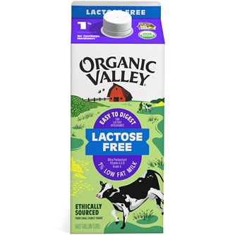 Organic Valley Lactose-Free 1% Low-Fat Milk, Carton