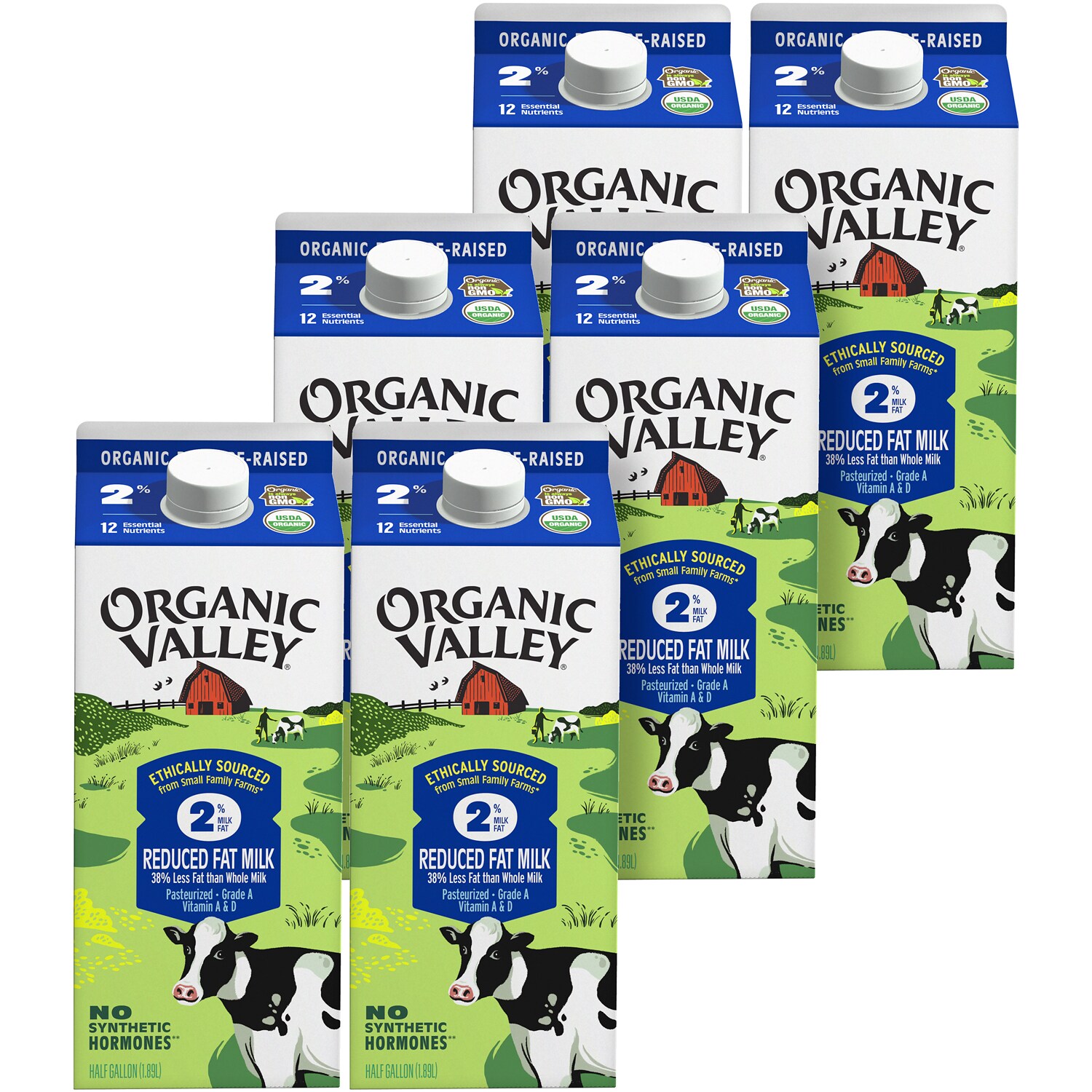 Organic Valley 2% Milk, Cartons