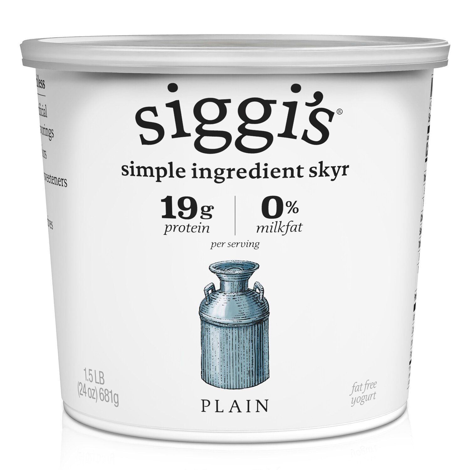 Siggi's Skyr Icelandic-Style Strained Non-Fat Yogurt, Plain