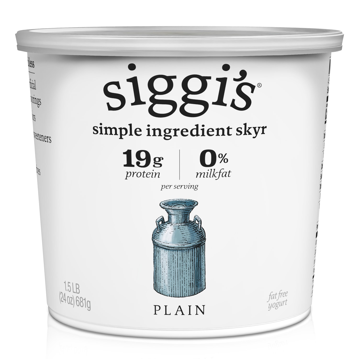 Siggi's Skyr Icelandic-Style Strained Non-Fat Yogurt, Plain