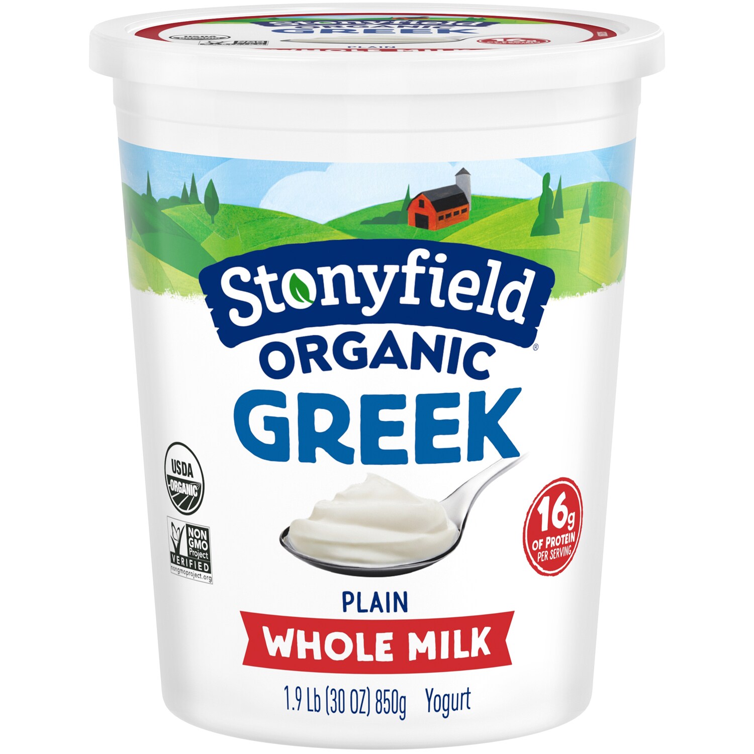Stonyfield Organic Greek Whole Milk Yogurt, Plain